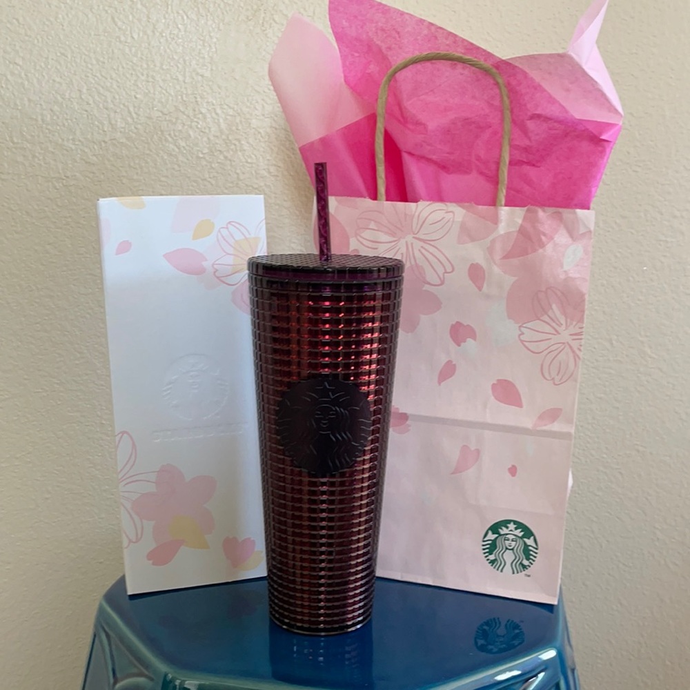 COPY - Starbucks Burgundy/Wine 24 oz Grid Tumbler